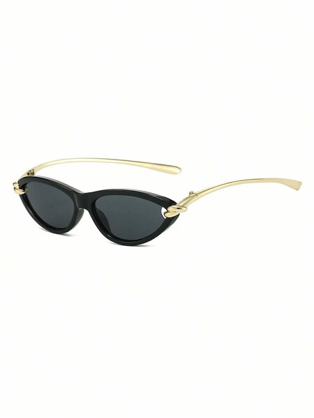 Shein - 1 Pair Womens Black Cat Eye Hollow PC Frame