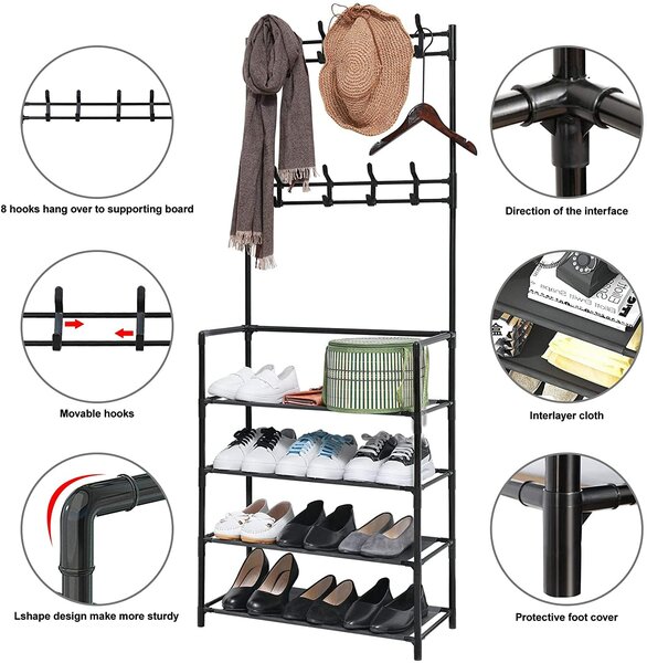 Home.Co - Multifunctional Coat & Shoes Rack