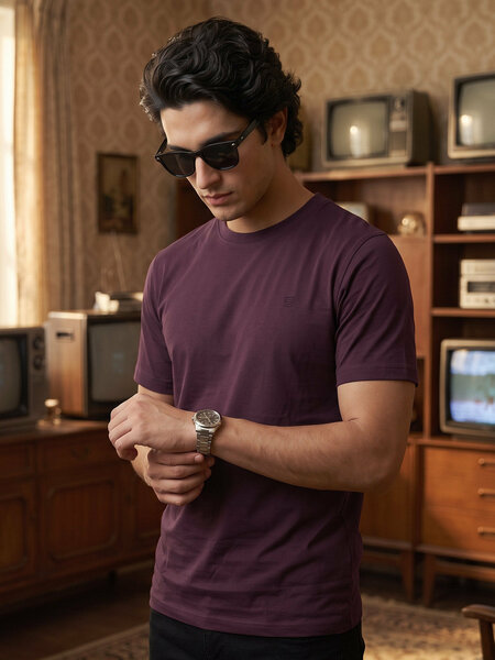 Maroon Basic T-Shirt (TEE-511)