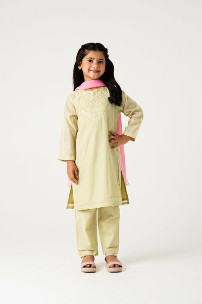Pastel Pistachio Festive Kurta Set - 3pc