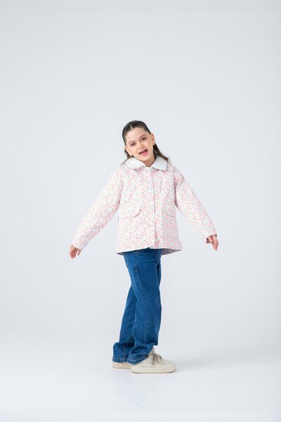 Fuzzy Floral Twill Jacket