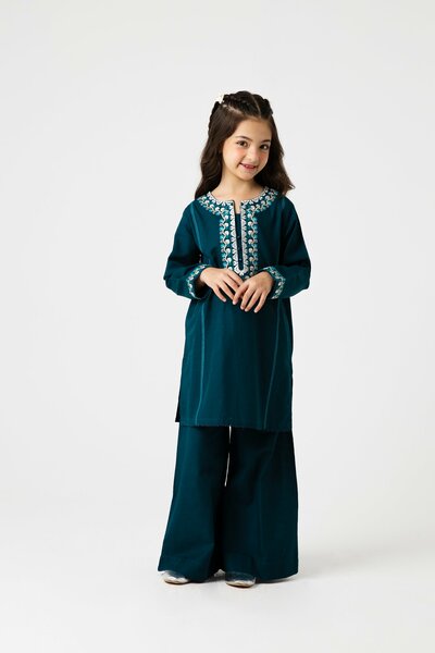 Zinc Grace Embroidered Khaddar Set - 2pc
