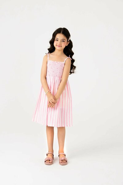 Blush Stripe Blossom Dress