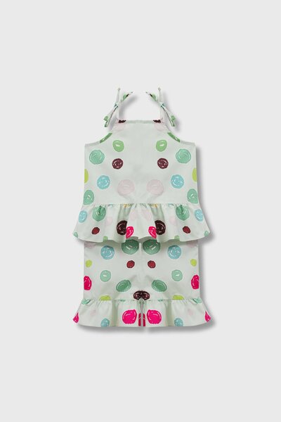 Green Abstract Print Dress Set