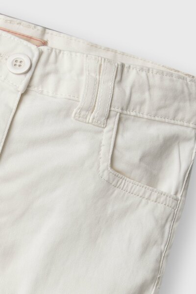 Girls Ivory Ease Wide-Leg Twill Pants