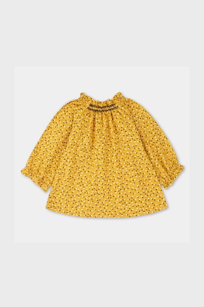 Daisy Yellow Flannel Raglan Top