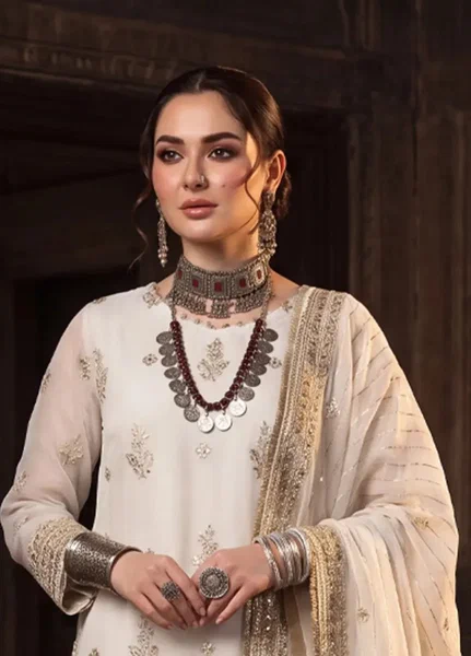 Salitex Unstitched Embroidered Organza 3 Piece Suit SUNS8JI508 - Festive Collection