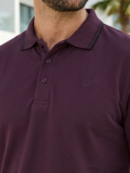 Maroon Contrast Tipping Polo T-Shirt (POLO-1281)