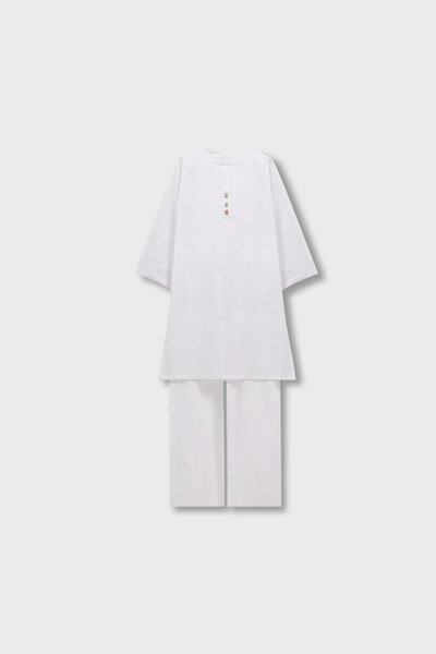 Girls Timeless White Chikankari Kurta Set