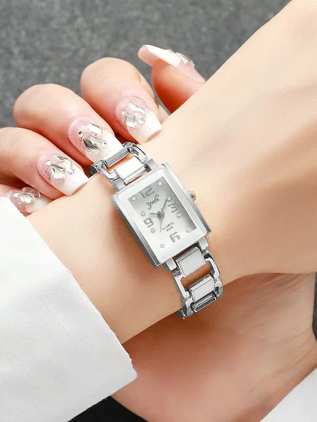 Shein - 1pc Women's Classic Fashion Square Dial Numeric Scale Quartz Wrist Watch