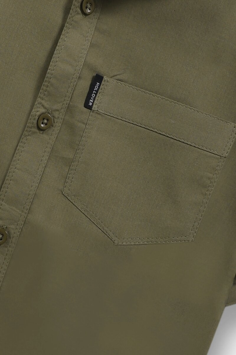 Boys Olive Grove Cotton Shirt