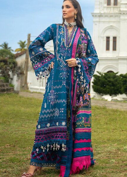 Neroli By Annus Abrar Unstitched Embroidered Lawn 3 Piece Suit ABR26UNL 07 Seraya - Festive Collection