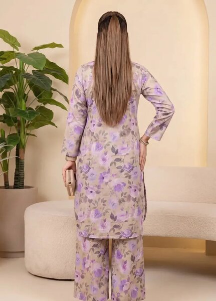 2PC Unstitched Printed Lawn Suit ( SUNS82AG2048)