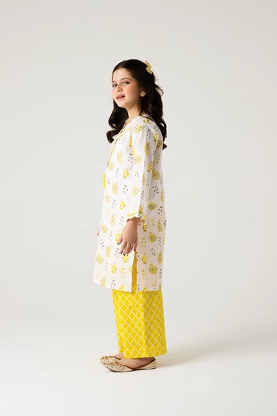 Sunshine Floral Cotton Kurta Set - 2pc