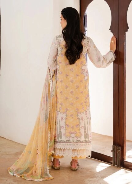Shezlin Chikankari by Aabyaan Unstitched Embroidered Lawn 3 Piece Suit ABY26USC AZ-10 NURAYA - Summer Collection