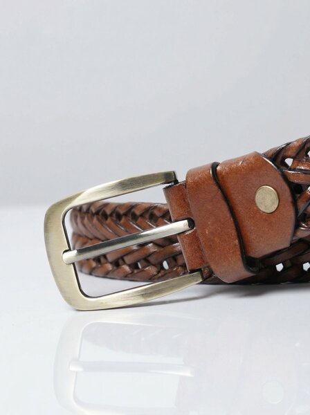 Light Brown Braided Leather Belt (BELT-951)