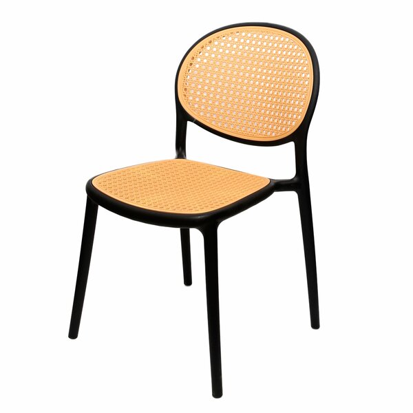 Cane Charm Armless Chair (Black)
