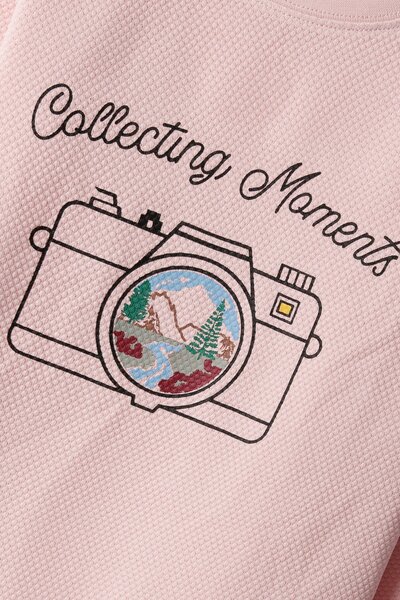 Girls Pink Snapshot Ottoman Tee