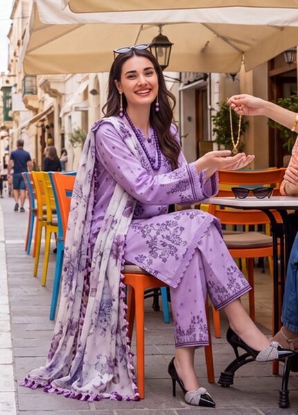 Coco by Al Zohaib Unstitched Printed Cambric 3 Piece Suit AZ26UCC D-03 - Casual Collection