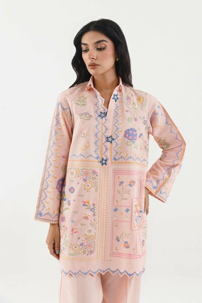 Stitched Embroidered Lawn Shirt+ Culotte
