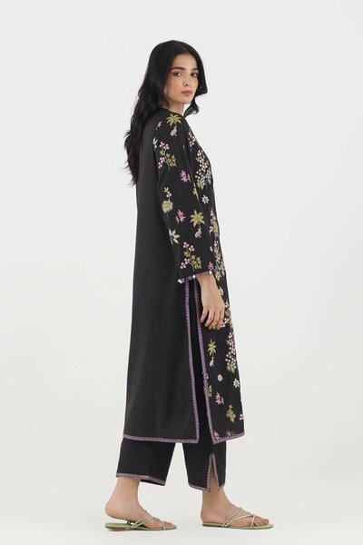 Stitched Embroidered Lawn Shirt+ Culotte