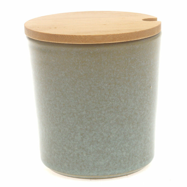 Sauce Jar Multi 4 × 4.5 Inch – Ceramic Storage Jar with Bamboo Lid