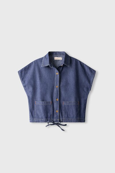 Blue Utility Denim Drop Top