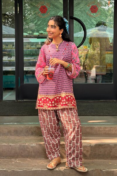 Stitched Printed Fancy Dobby Shirt+ Shalwar