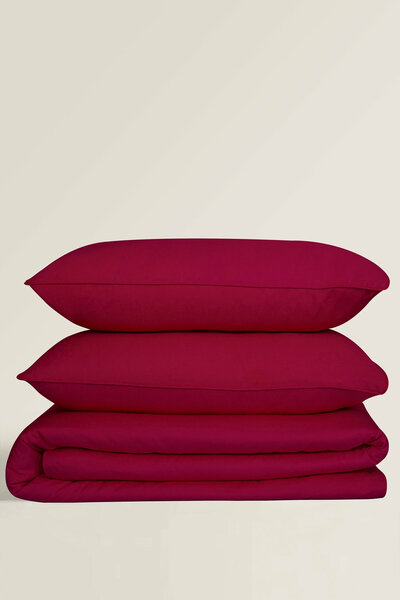 Maroon Cube T-225 Quilt Cover Set