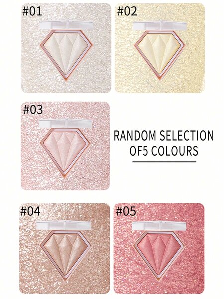 Shein - Diamond Shaped Powder Highlighter, 1Pc Long-Wearing Brightening Highlighter Contour Makeup Palette Brighten Natural Contouring - Champagne