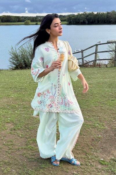 Stitched Embroidered Lawn Shirt+ Shalwar