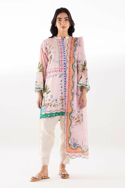 Stitched Embroidered Cambric Shirt