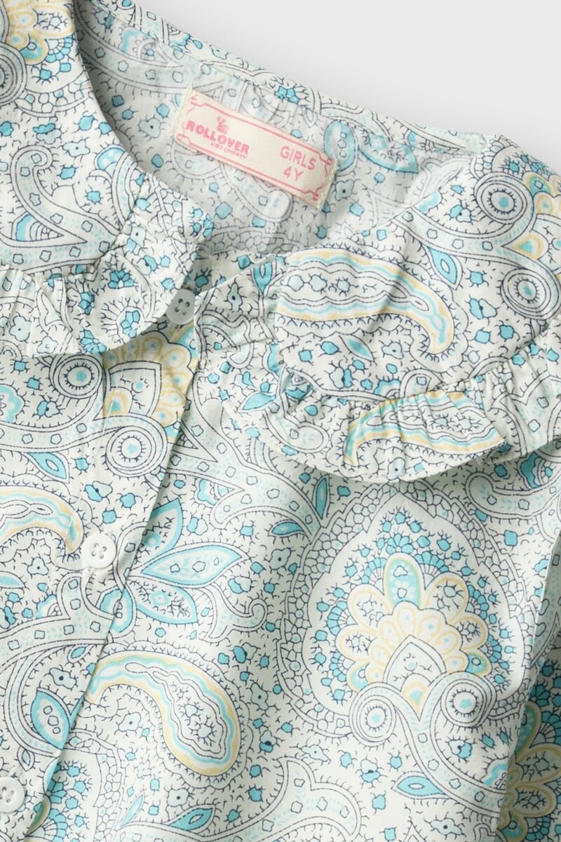 Ivory Paisley Printed Cotton Top