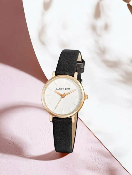 Shein - Quartz Watch With A Round Index Dial- Black