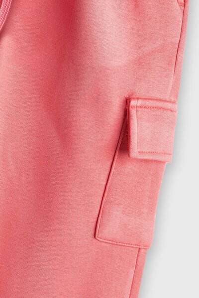 Girls Coral Cargo Fleece Trousers