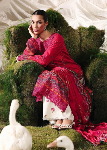 Silah by RajBari Embroidered Raw Silk Suits Unstitched 3 Piece RB25SE D-05 - Festive Collection