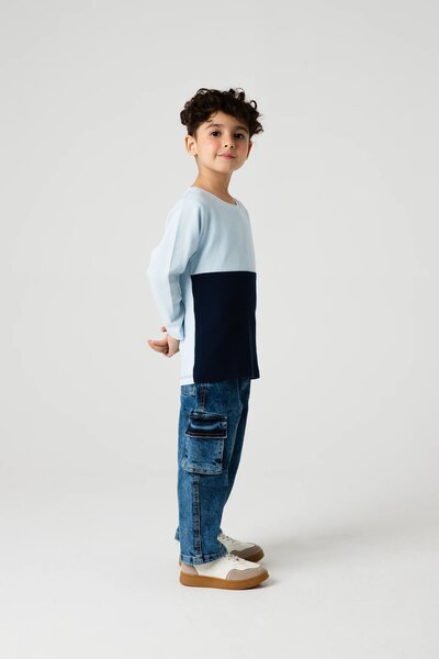 Boys Aqua Block Drop Tee