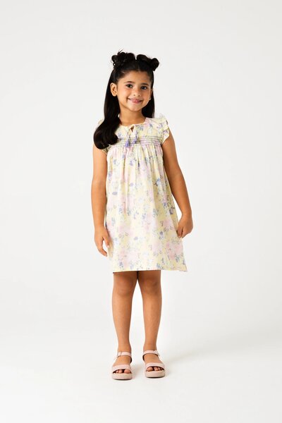 Lemon Bloom Cotton Dress