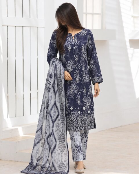 Zouk by HZ Textiles Unstitched Printed Lawn 3 Piece Suit HZ26UZL ZEC-1177 - Casual Collection