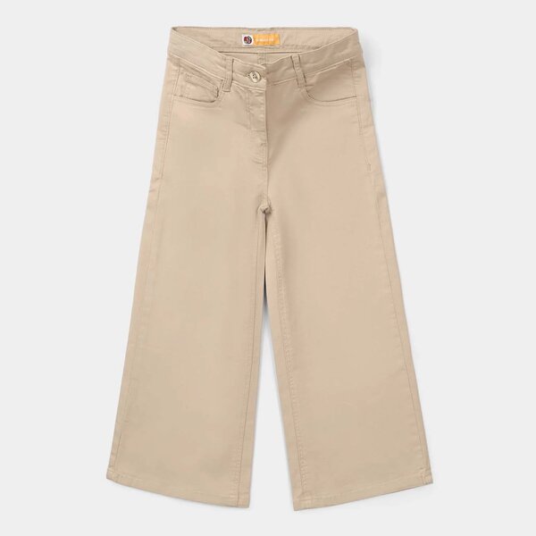 Girls Cotton Twill Pant – Brown