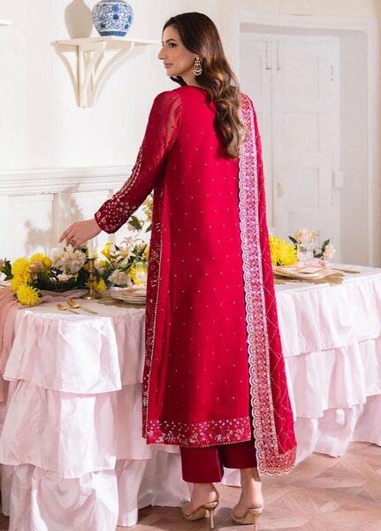 Dastaan by Neeshay Embroidered Chiffon Suits Unstitched 3 Piece NSH25DU Gulzaib - Formals Collection