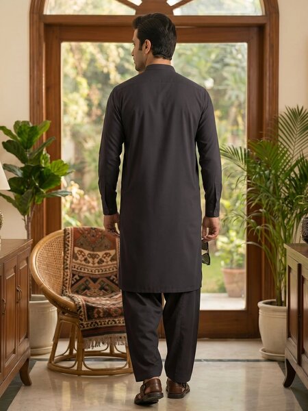 Brown Designer Kurta Shalwar (SK-712)