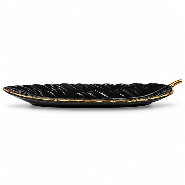 Luxury Black & Gold Leaf Platter