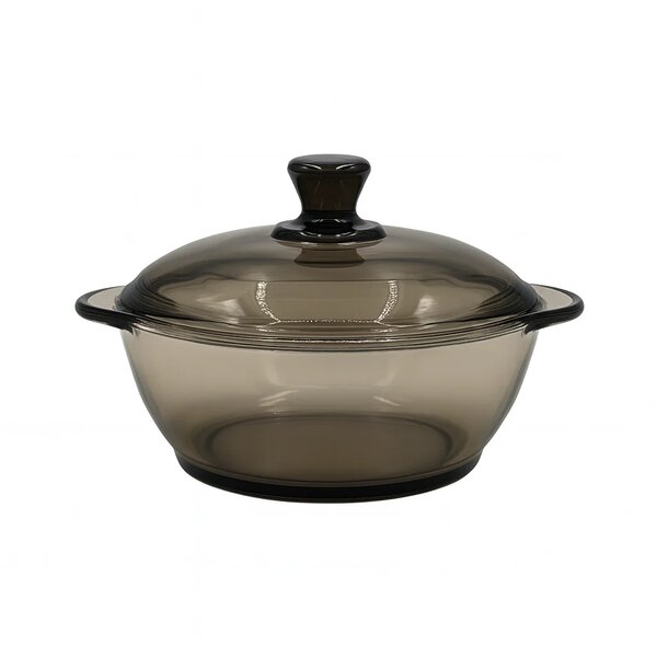Smoke Glass Casserole with Lid – Heat-Resistant Cooking & Serving Dish (750 ml / 1 L / 1.5 L)