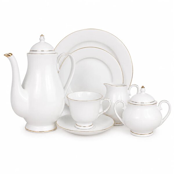 Gold Line GGK Tea Kettle Set 24 Pieces | Ceramic Tea Serving Set