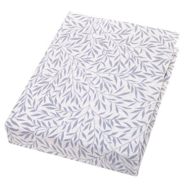 Double Bed Sheet Percale White & Grey 96X102" Rotary Printing