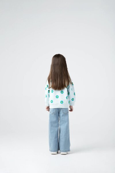 Girls Daisy Puff Fleece Sweatshirt
