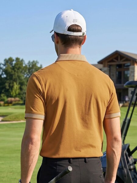 Mustard Jacquard  Polo T-Shirt (POLO-1197)