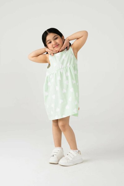 Pistachio Heart Jersey Frock