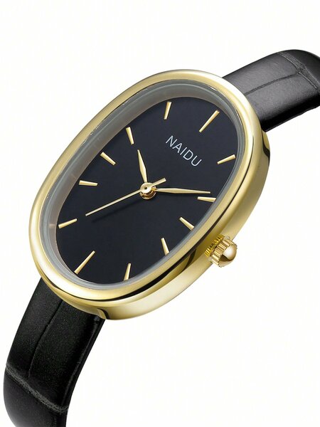 Shein - Vintage Minimalist Fashion Women's Leather Strap Quartz Watch